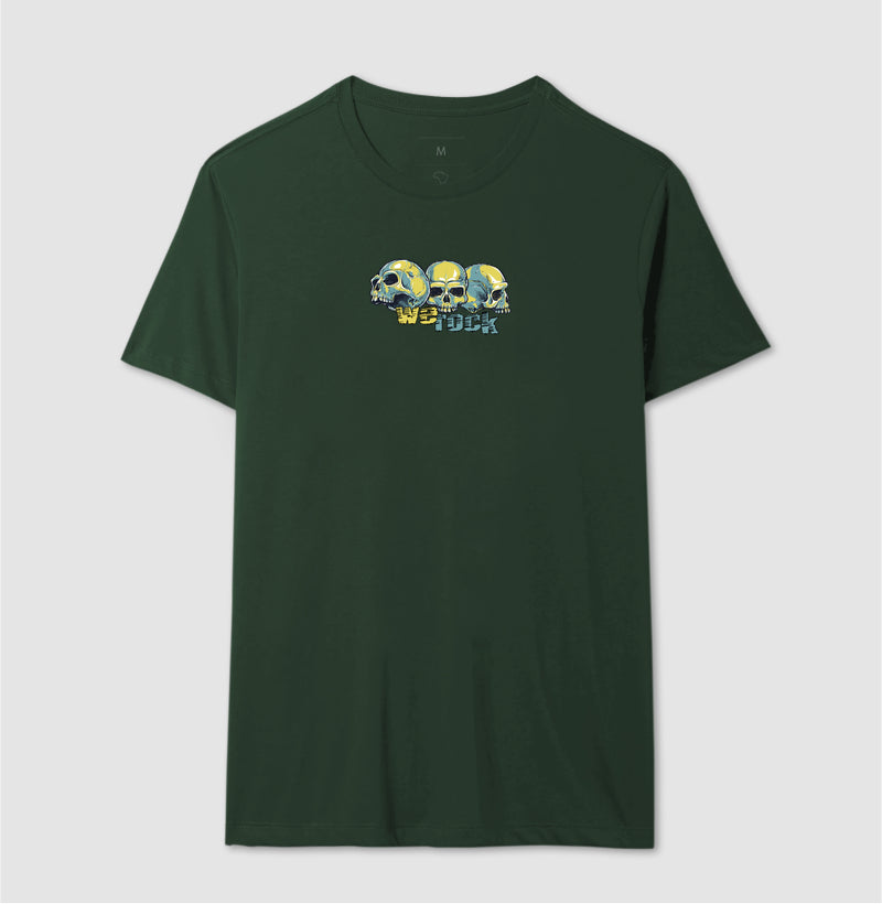 camiseta werock face skulls masculina