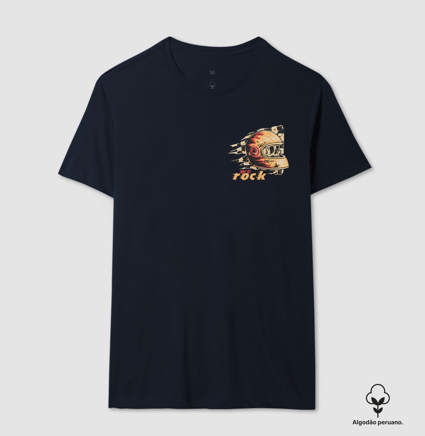 camiseta algodão peruano werock helmet racing masculina