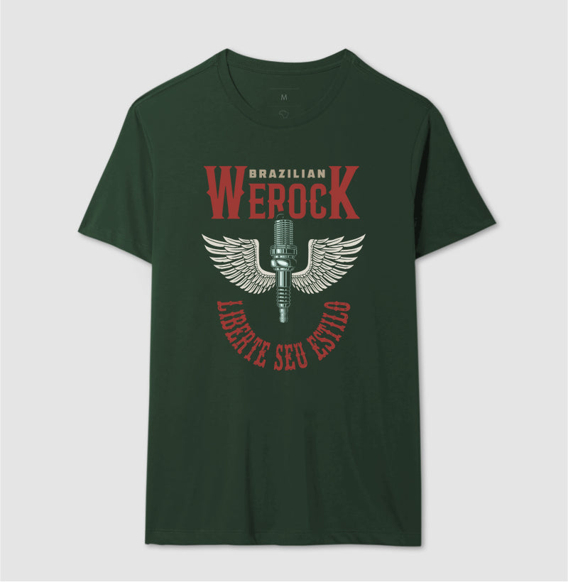 camiseta werock motorcycle wings masculina