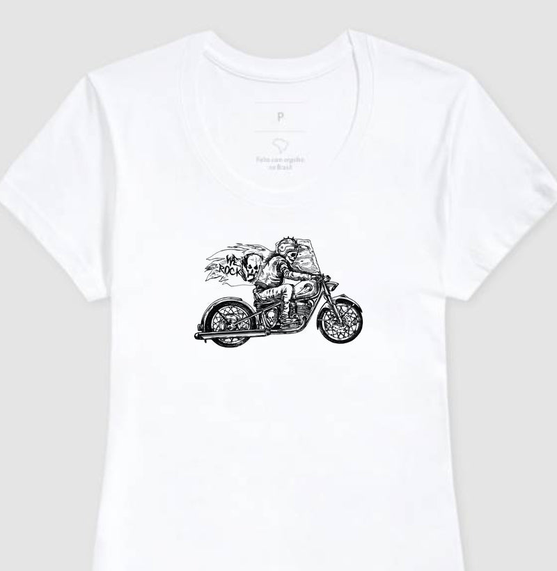 camiseta werock motorcycle ghost feminina