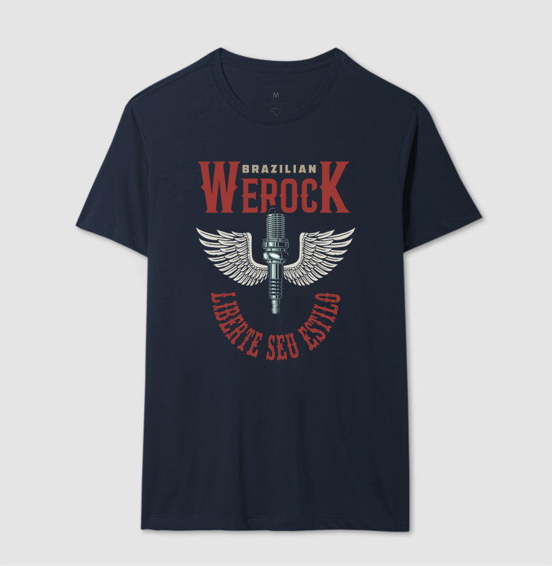 camiseta werock motorcycle wings masculina