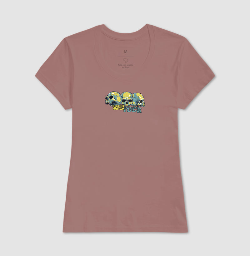 camiseta werock face skulls feminina