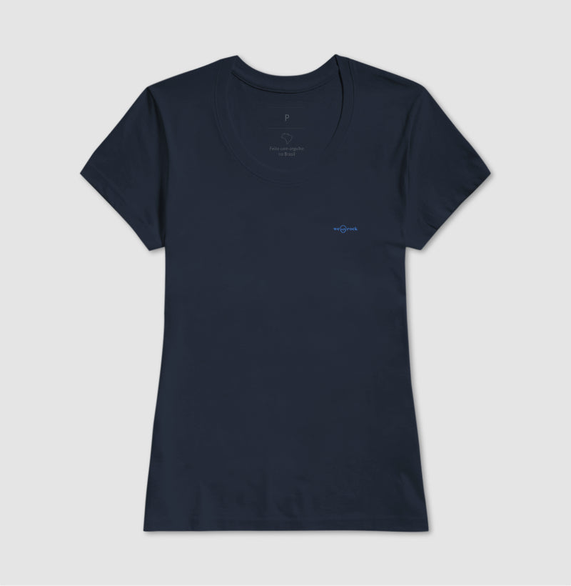 camiseta basic werock logo blue feminina