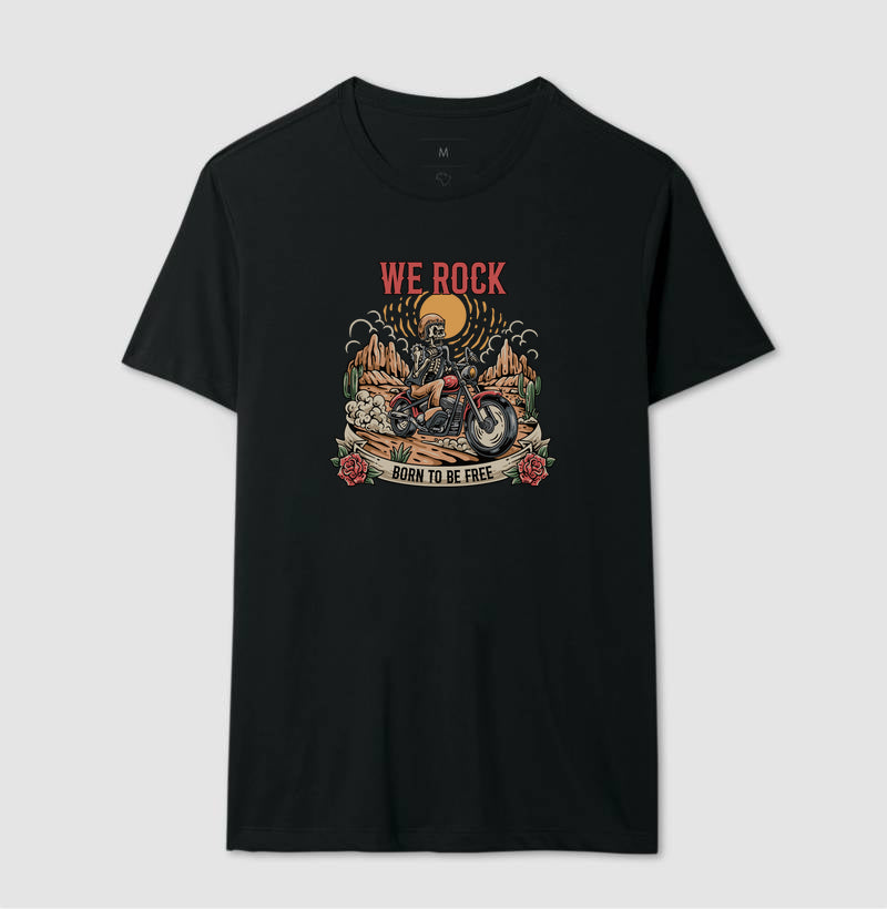 camiseta werock born motorcycle masculina