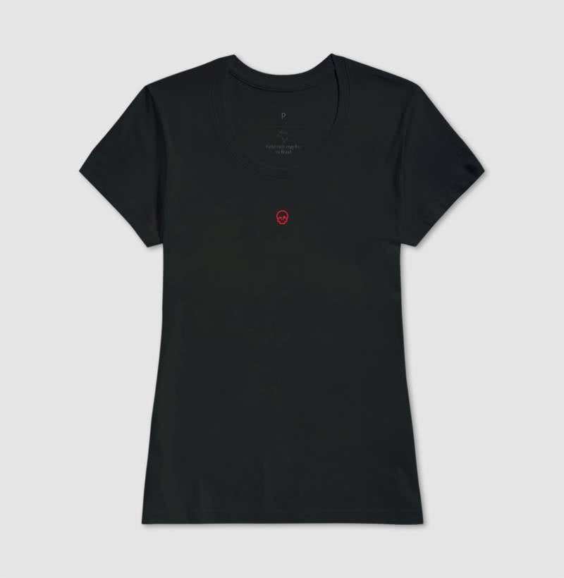 camiseta werock skull logo red feminina