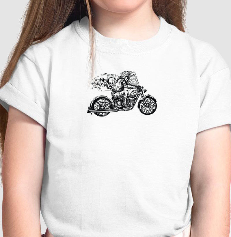camiseta infantil werock motorcycle ghost