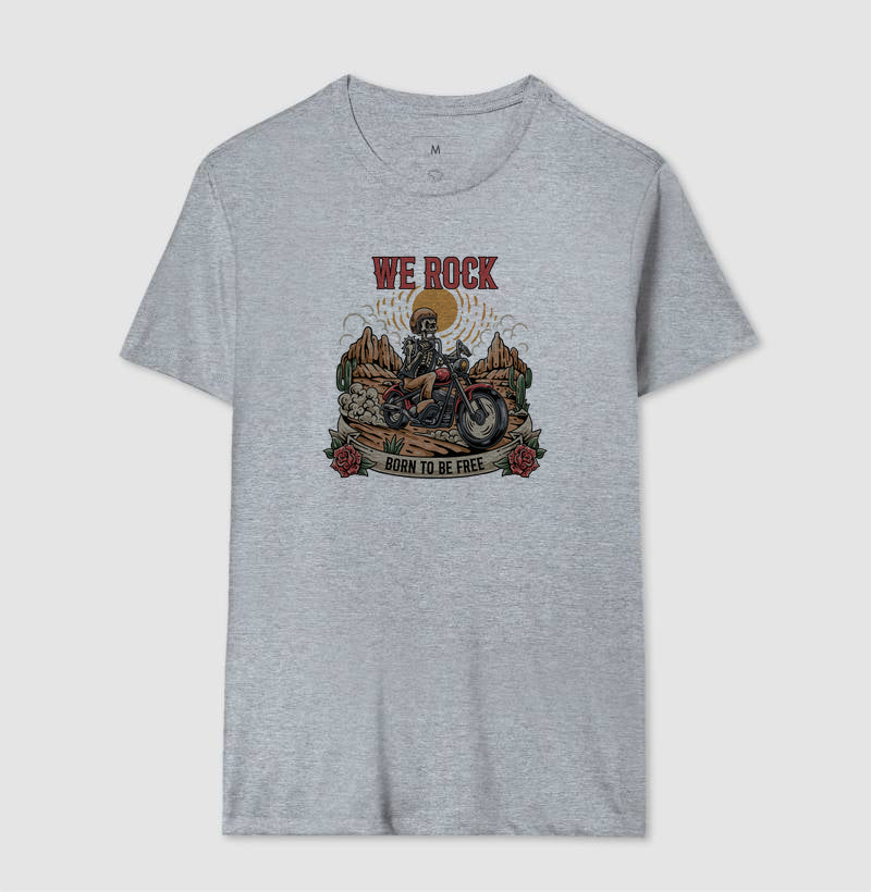 camiseta werock born motorcycle masculina