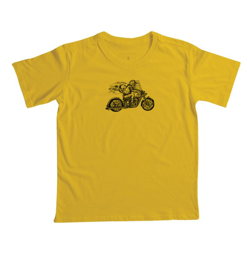 camiseta infantil werock motorcycle ghost