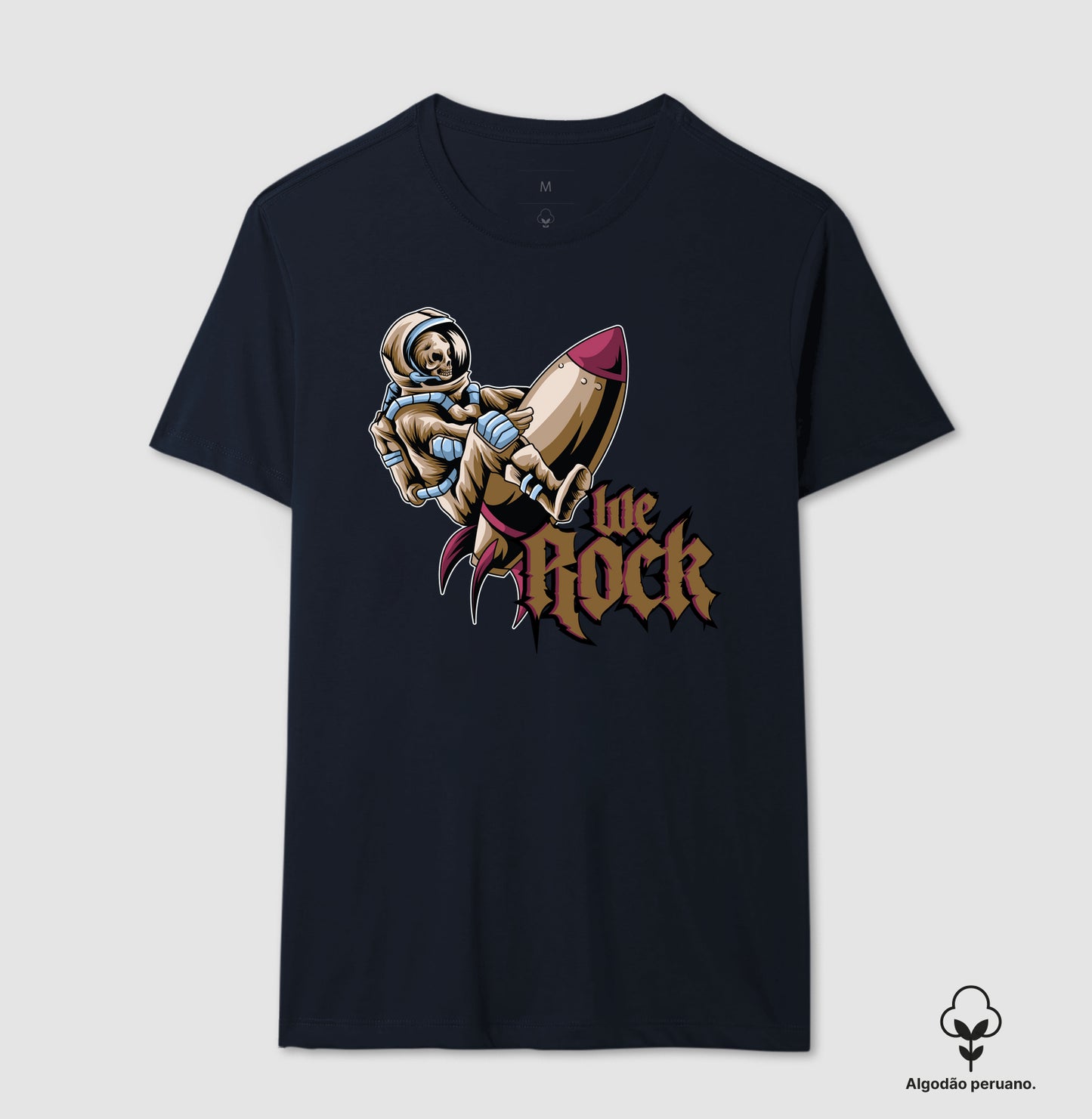 camiseta algodão peruano werock rocket masculina