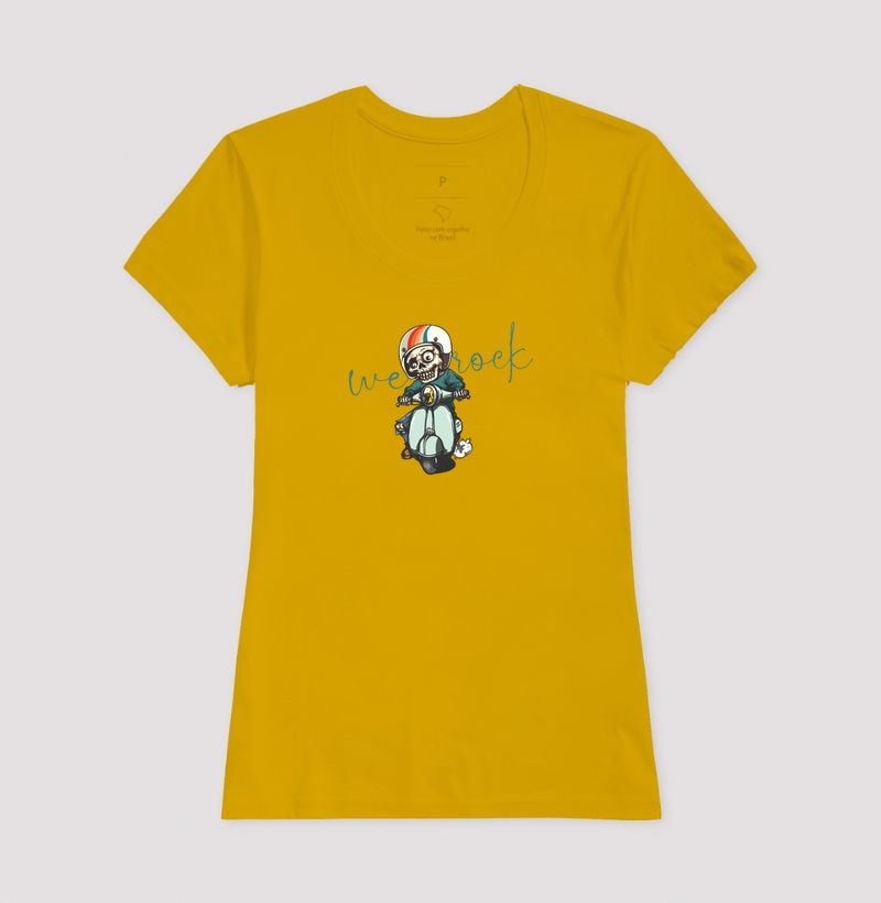 camiseta werock vespa skull feminina