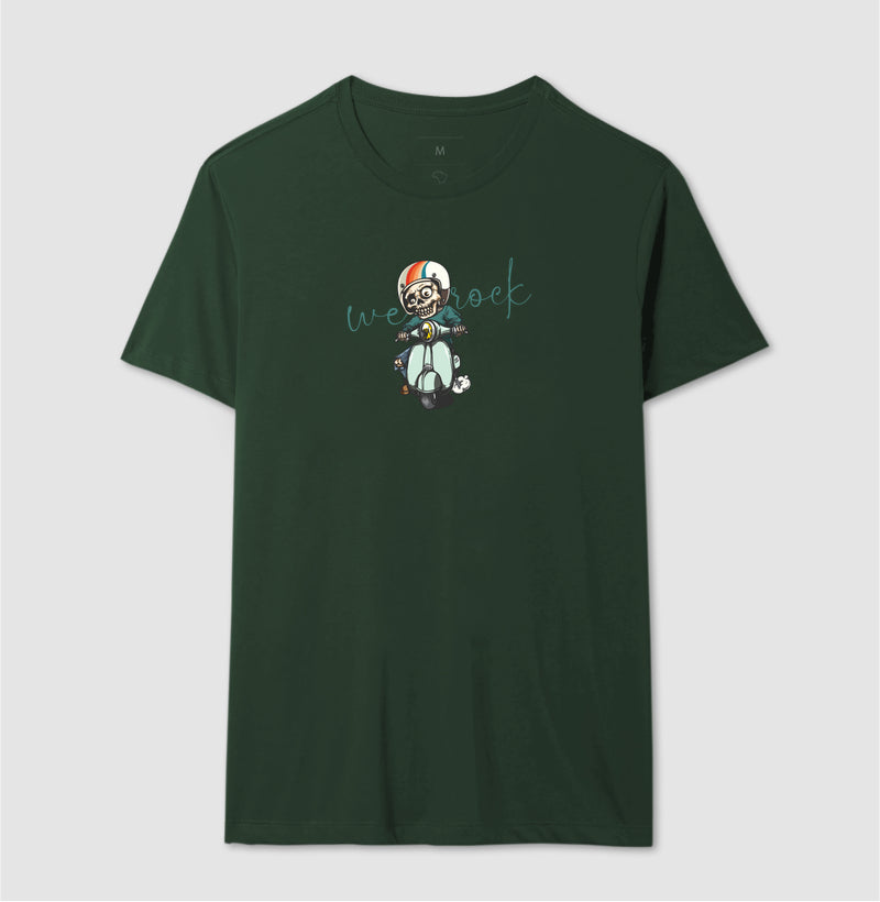 camiseta werock vespa skull masculina