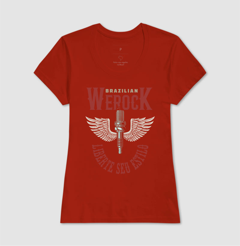 camiseta werock motorcycle wings feminino