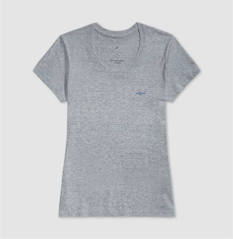camiseta basic werock logo blue feminina