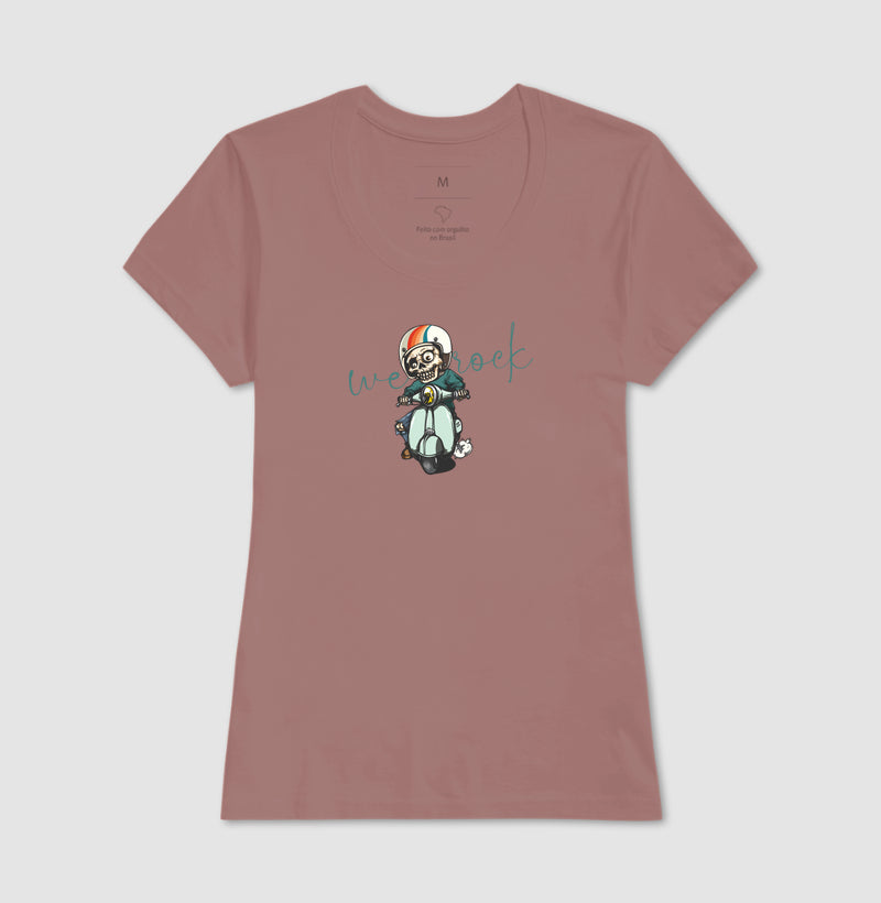 camiseta werock vespa skull feminina
