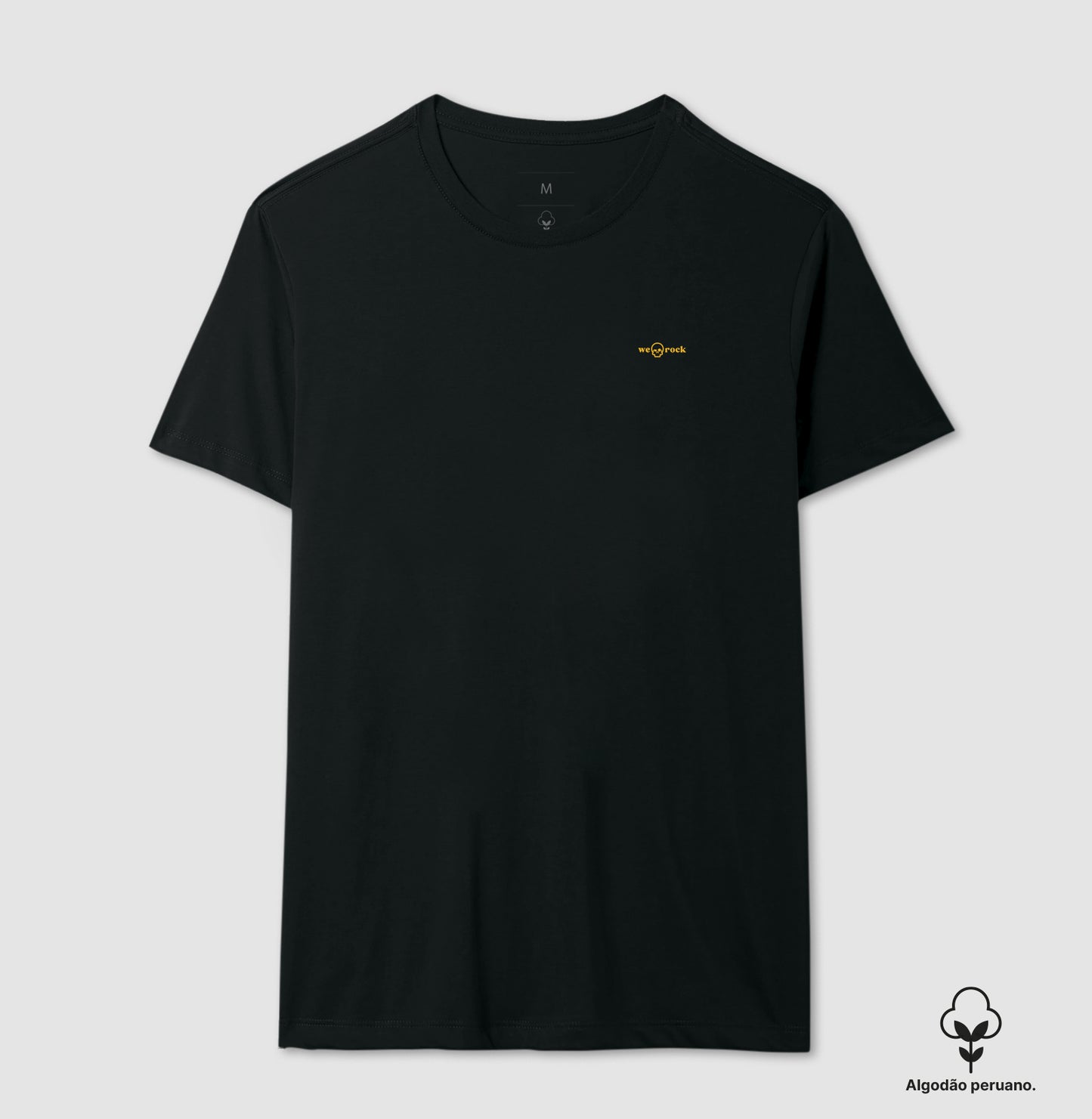 camiseta algodão peruano basic werock logo gold masculina