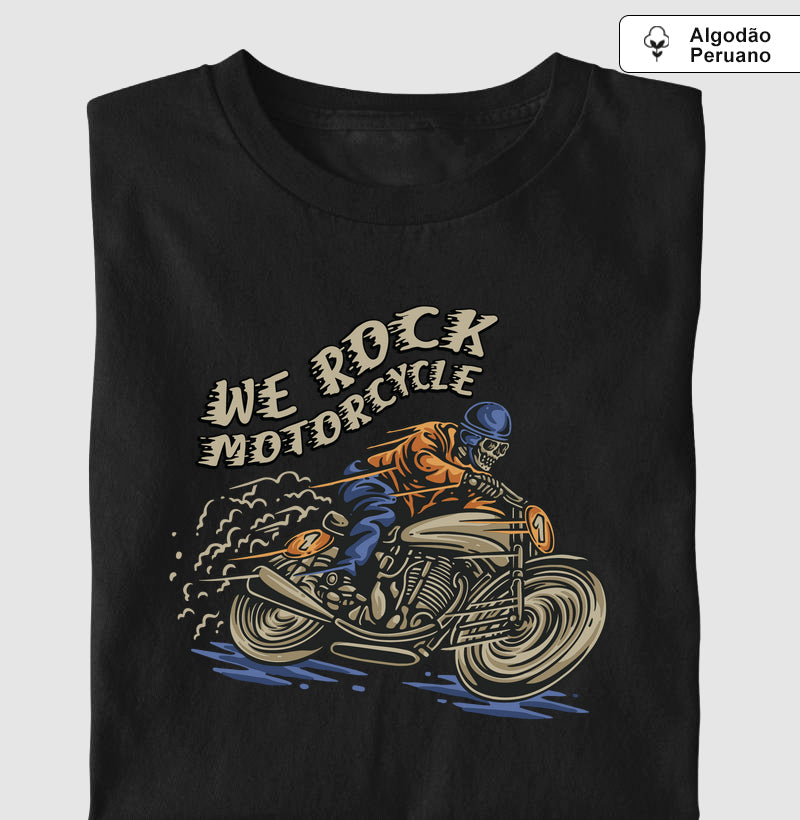 camiseta algodão peruano werock motorcycle masculina