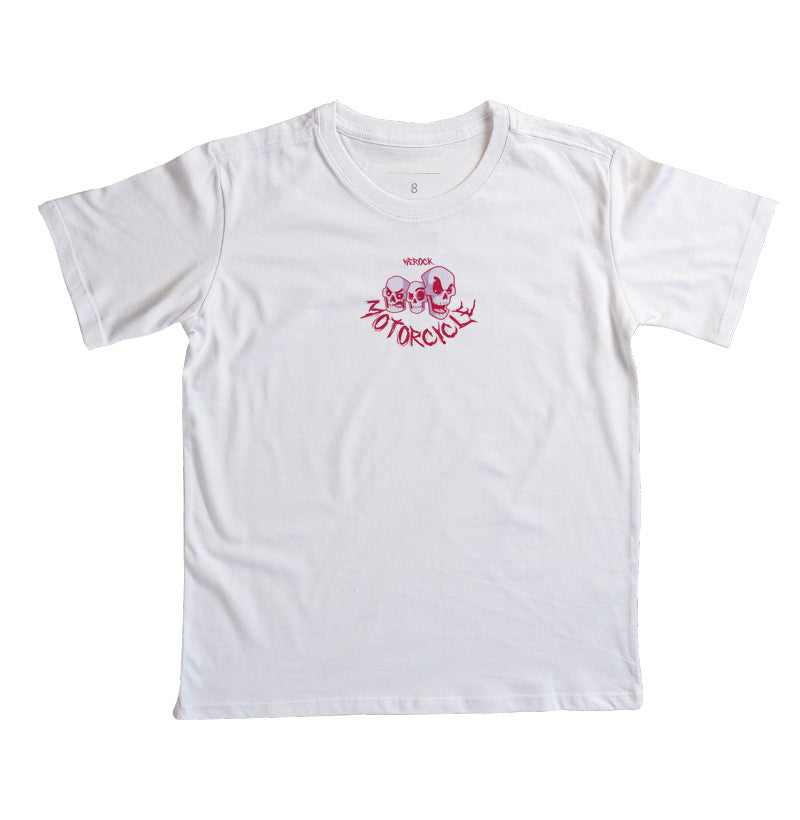 camiseta infantil werock motorcycle skulls