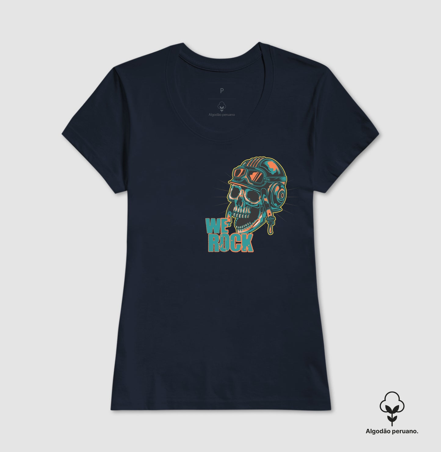 camiseta algodão peruano werock motorcycle crazy feminina