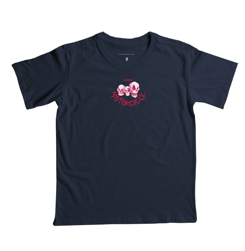camiseta infantil werock motorcycle skulls