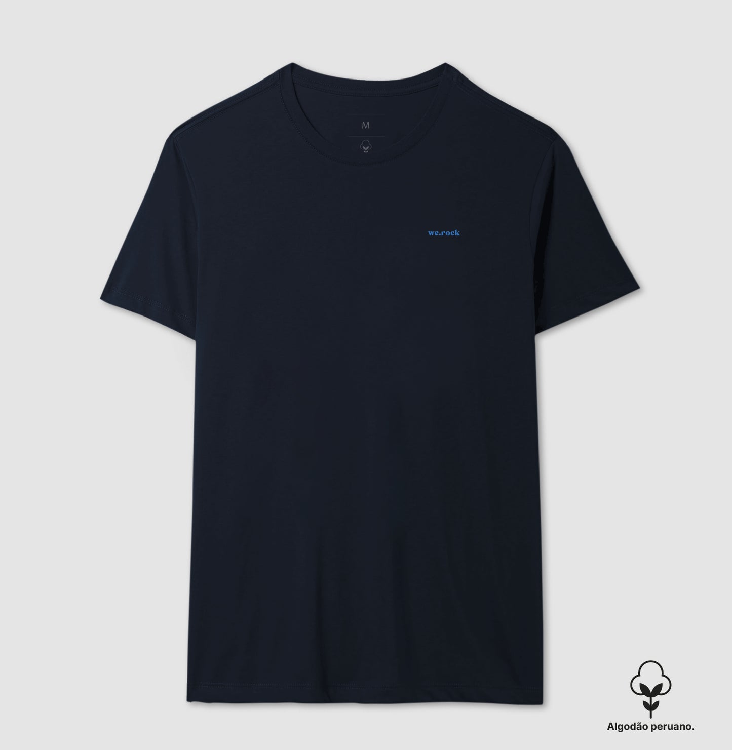 camiseta algodão peruano werock logo simple blue masculina