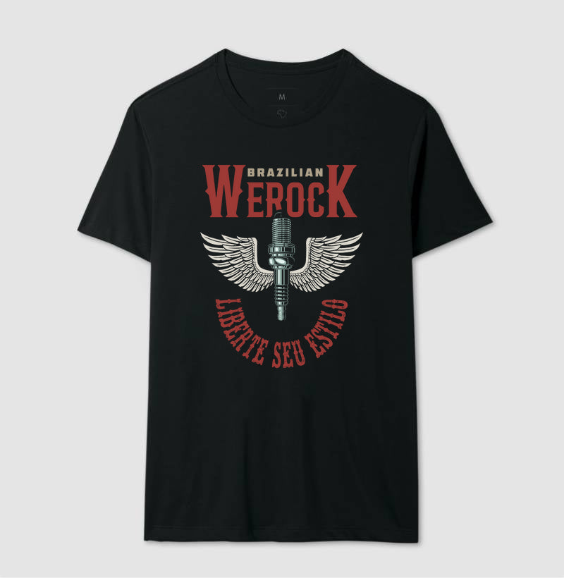 camiseta werock motorcycle wings masculina