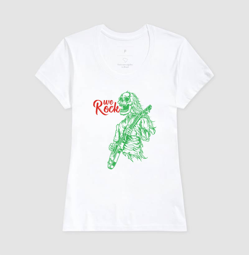 camiseta werock rock skull feminina