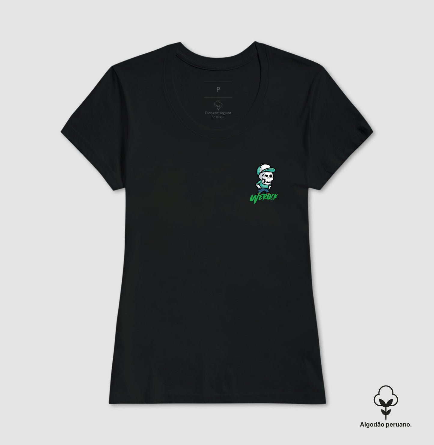 camiseta algodão peruano werock angry feminina