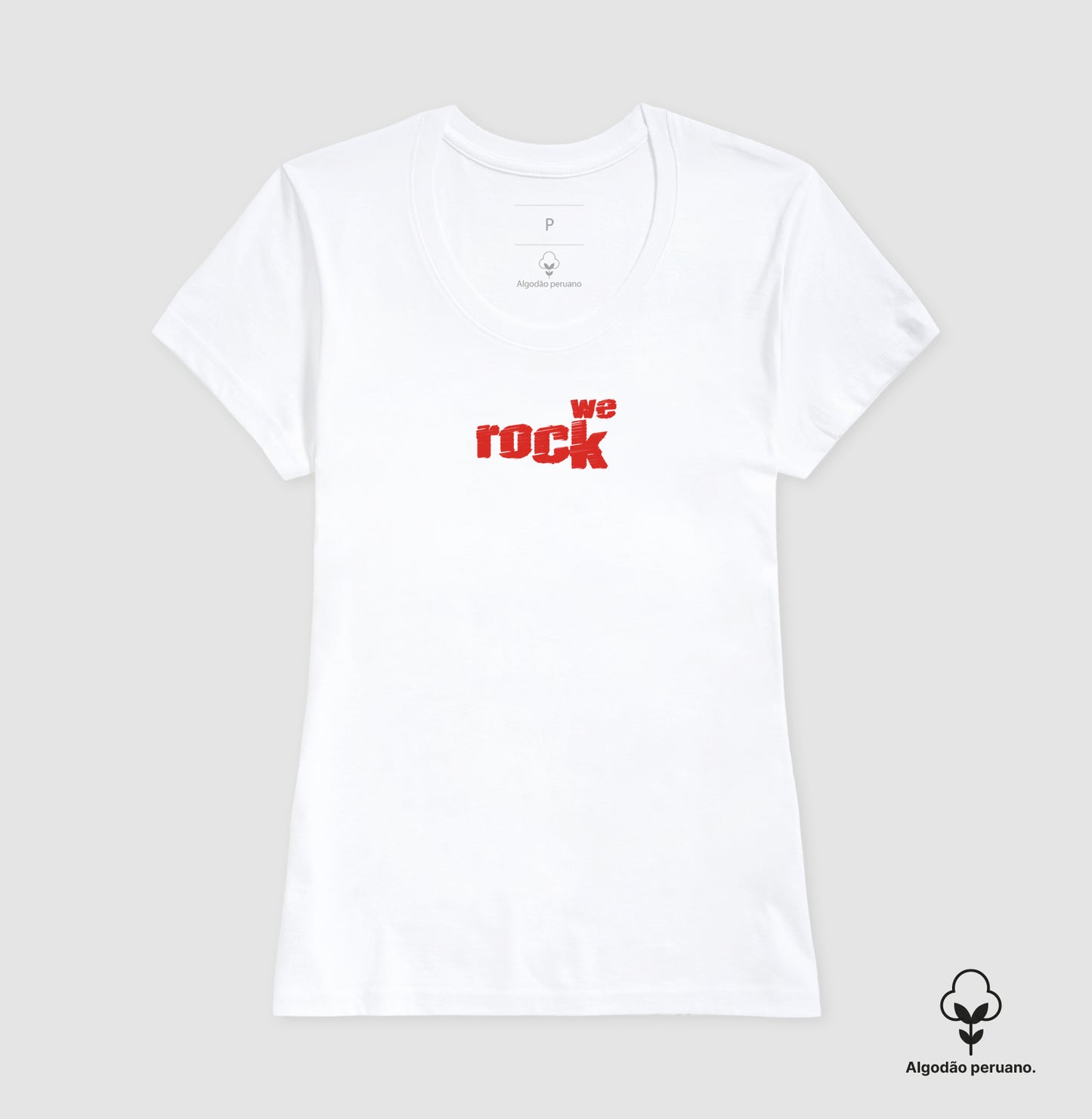 camiseta algodão peruano werock logo rock feminina