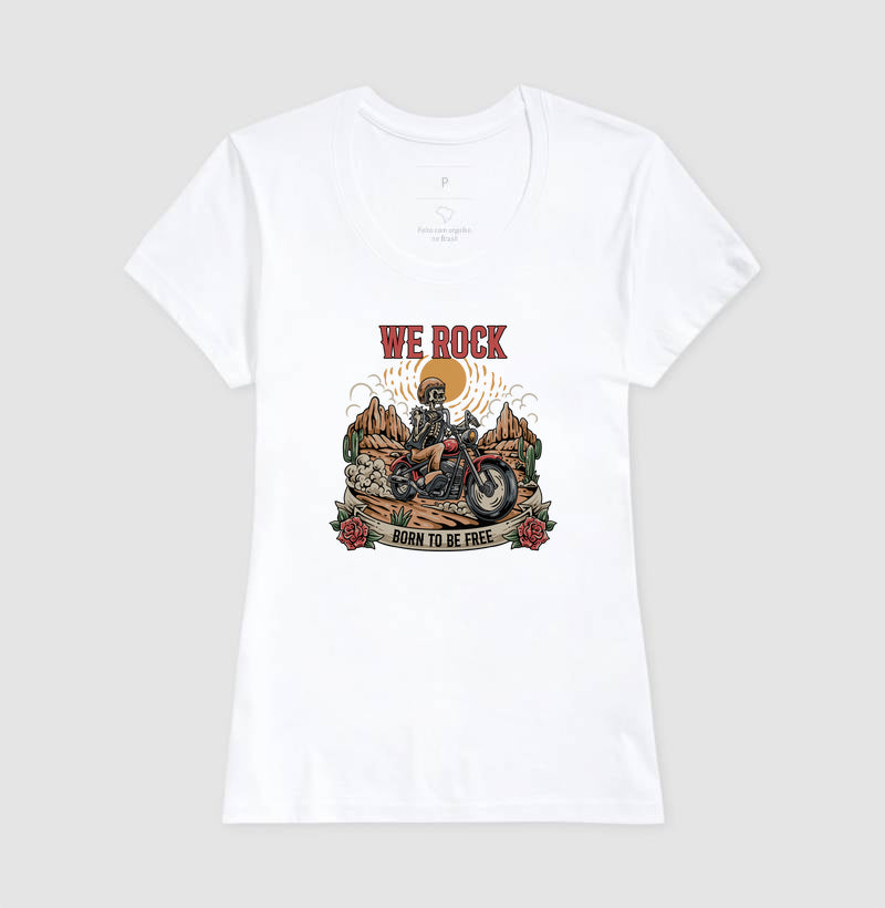 camiseta werock born motorcycle feminino