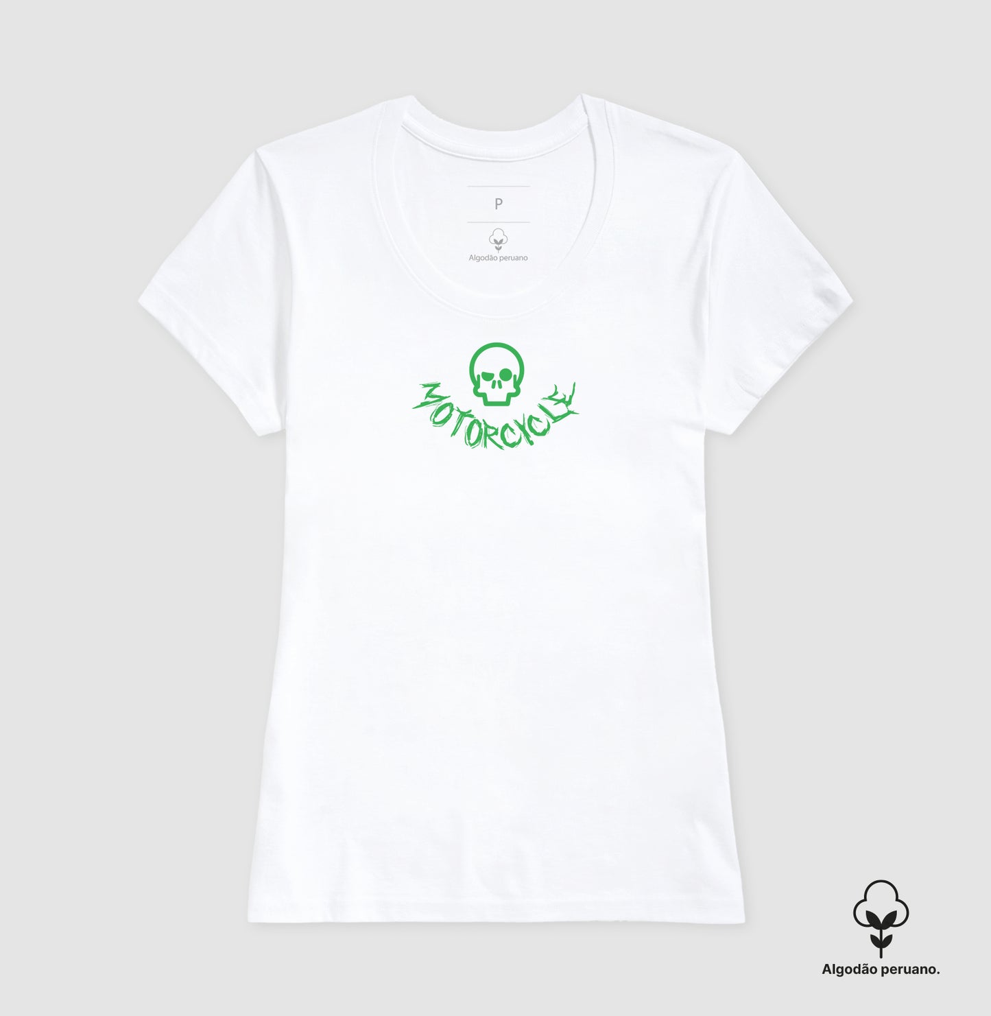 camiseta algodão peruano werock motorcycle logo feminina