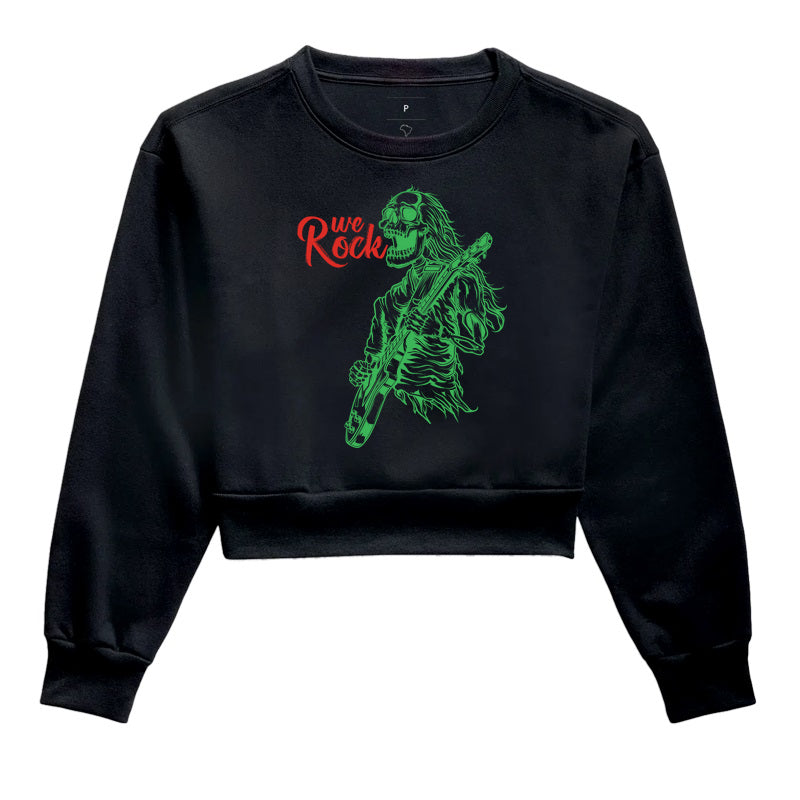 cropped moletom werock rock skull