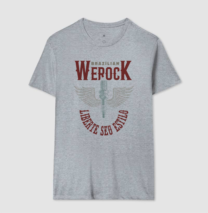 camiseta werock motorcycle wings masculina