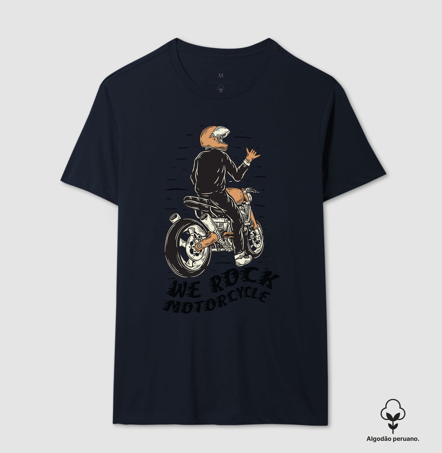 camiseta algodão peruano werock motorcycle hang loose feminina