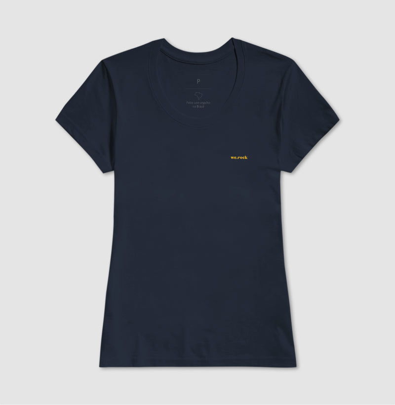 camiseta werock logo simple gold feminina