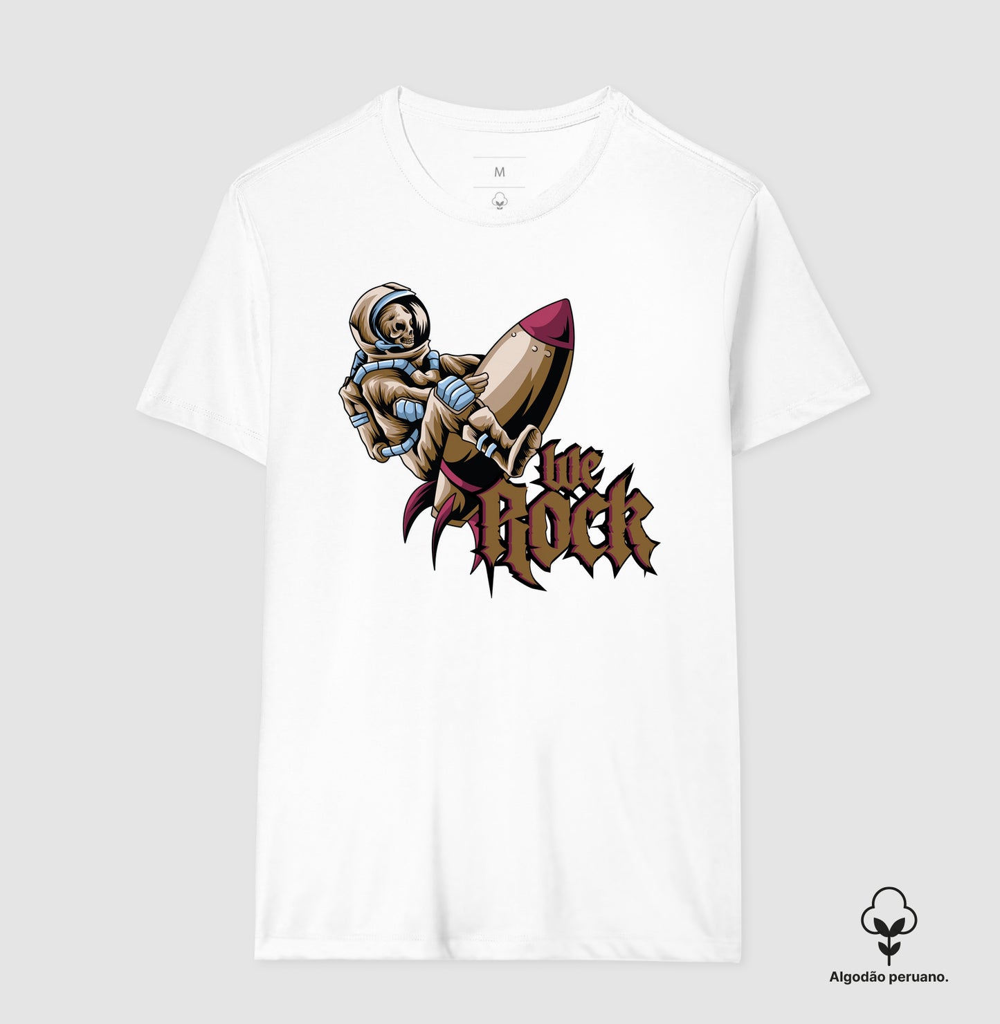 camiseta algodão peruano werock rocket masculina