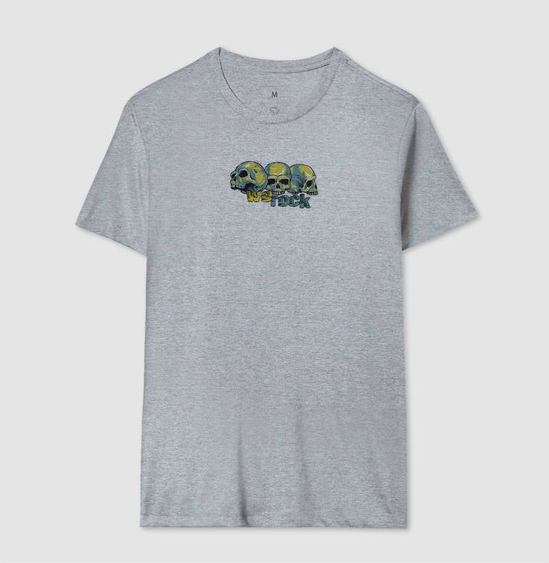 camiseta werock face skulls masculina