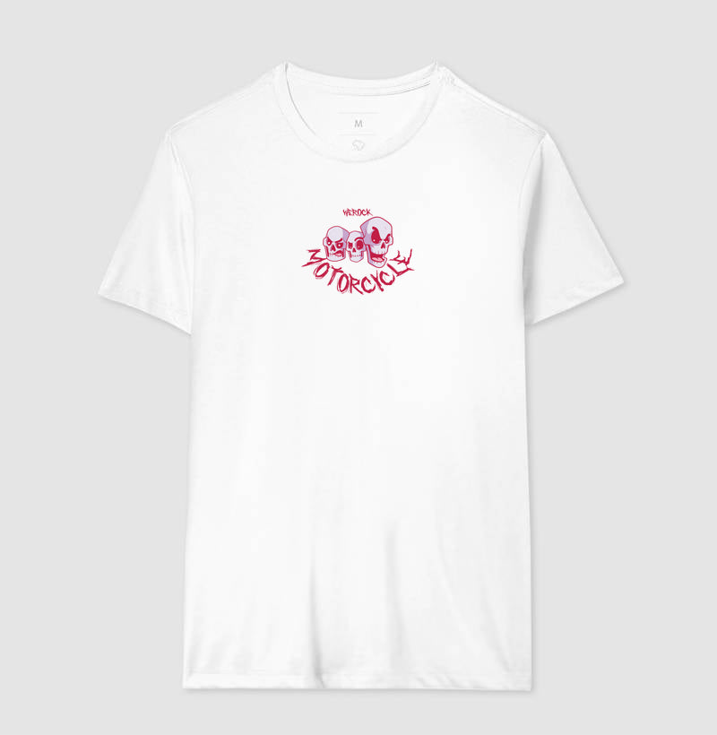 camiseta werock motorcycle skulls masculina