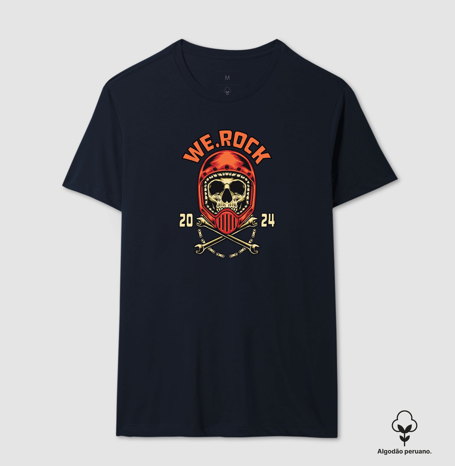 camiseta algodão peruano werock motorcycle tool masculina