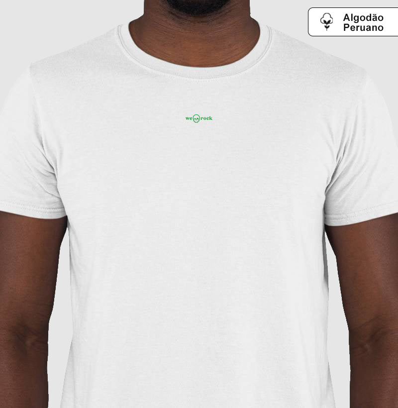 camiseta algodão peruano basic werock logo green masculina