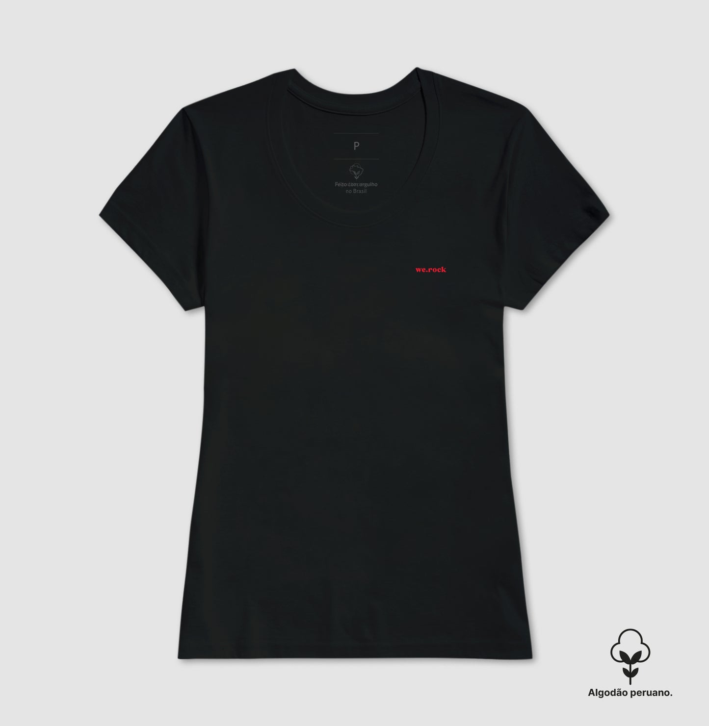 camiseta algodão peruano werock logo simple red feminina