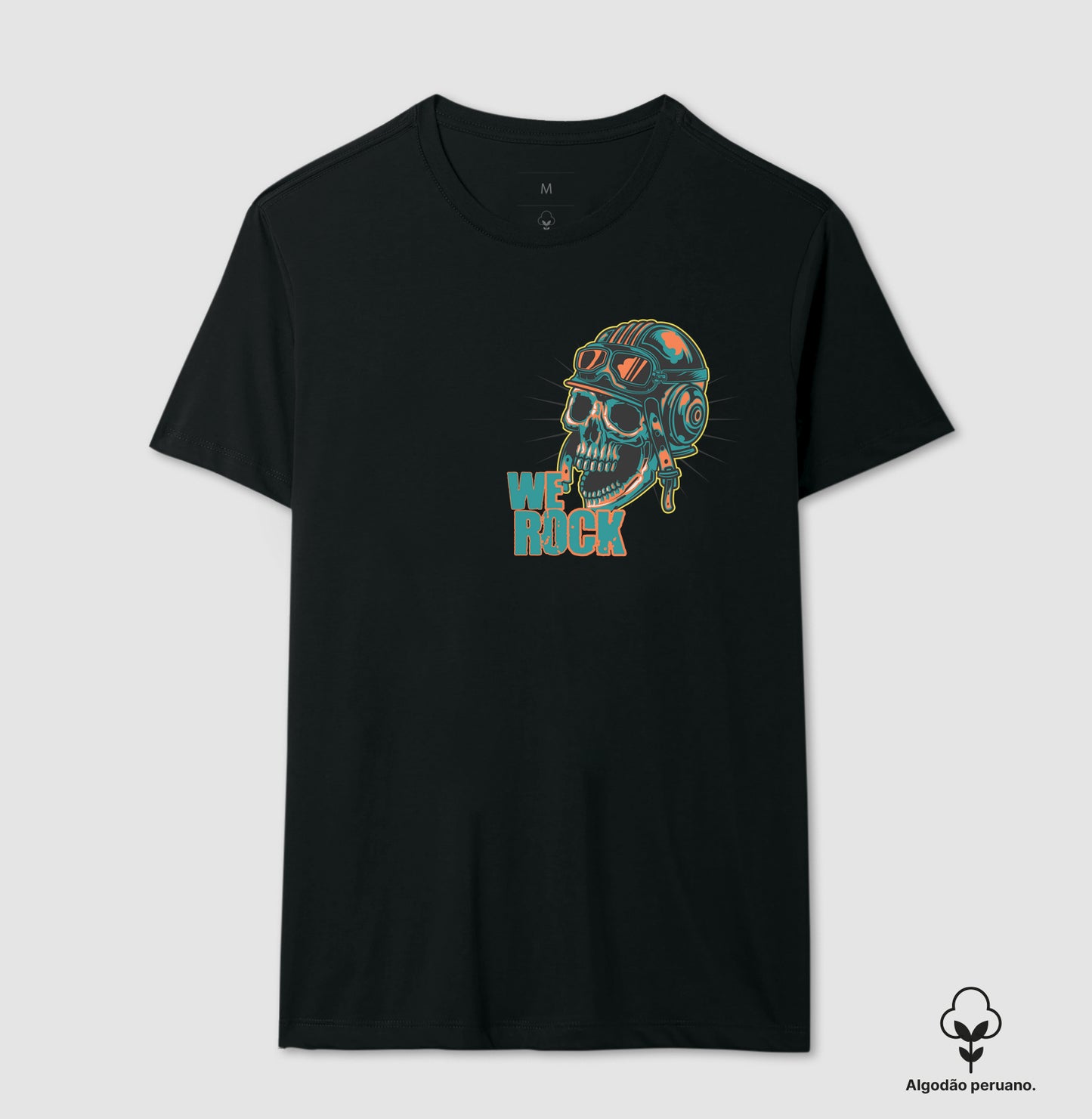 camiseta algodão peruano werock motorcycle crazy masculina