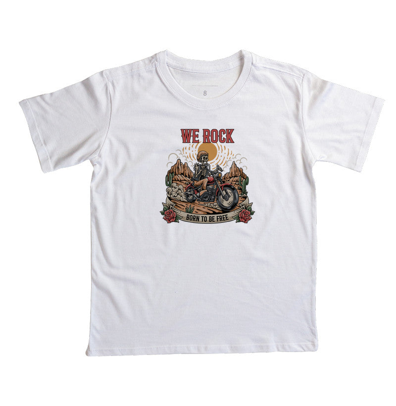 camiseta infantil werock born motorcycle