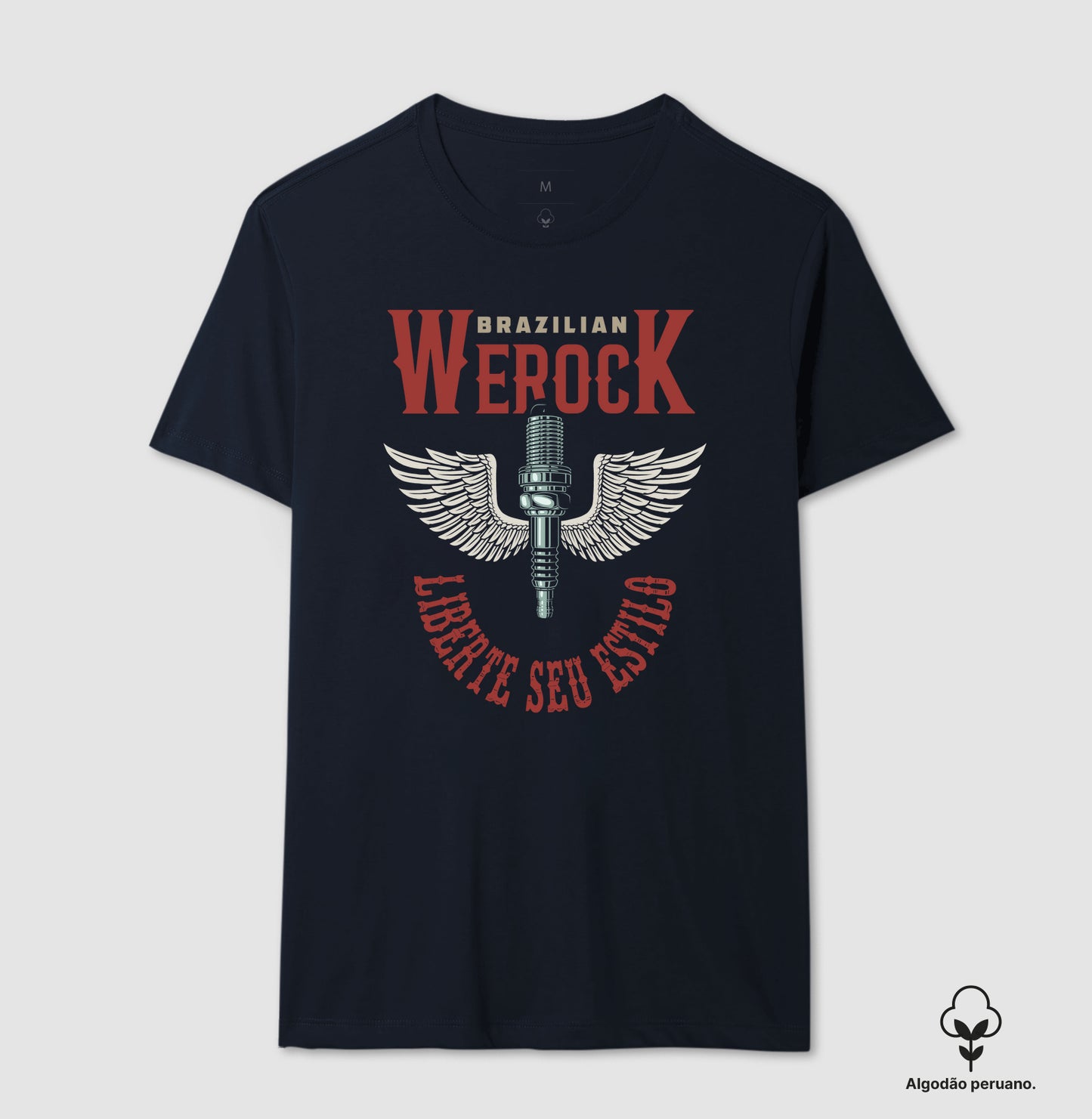 camiseta algodão peruano werock motorcycle wings feminino