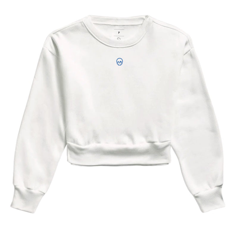 cropped moletom werock skull logo blue