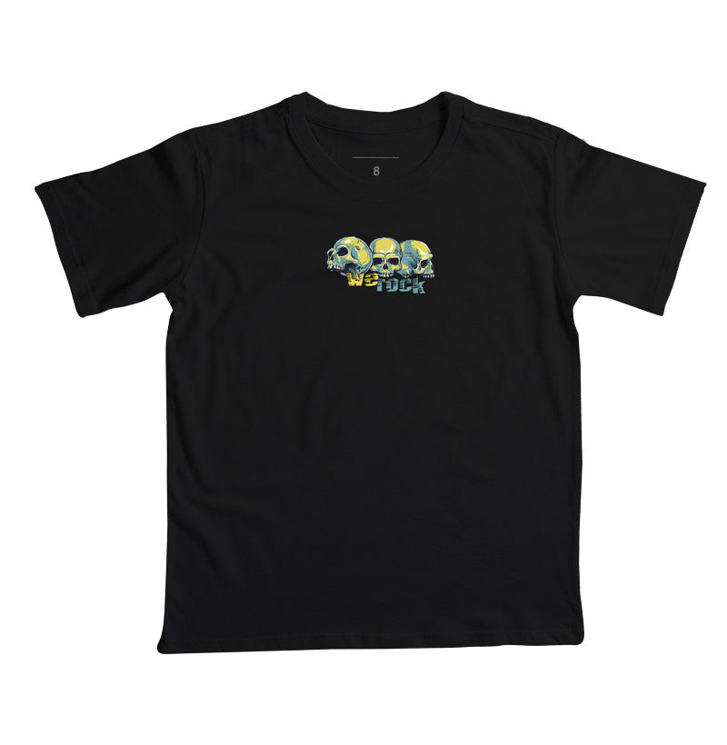 camiseta infantil werock face skulls