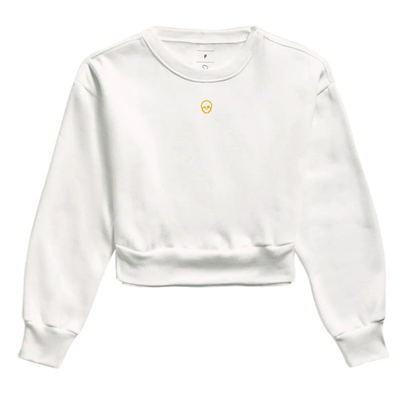cropped moletom werock skull logo gold
