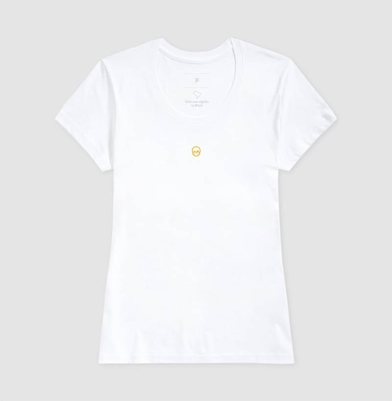 camiseta werock skull logo gold feminina