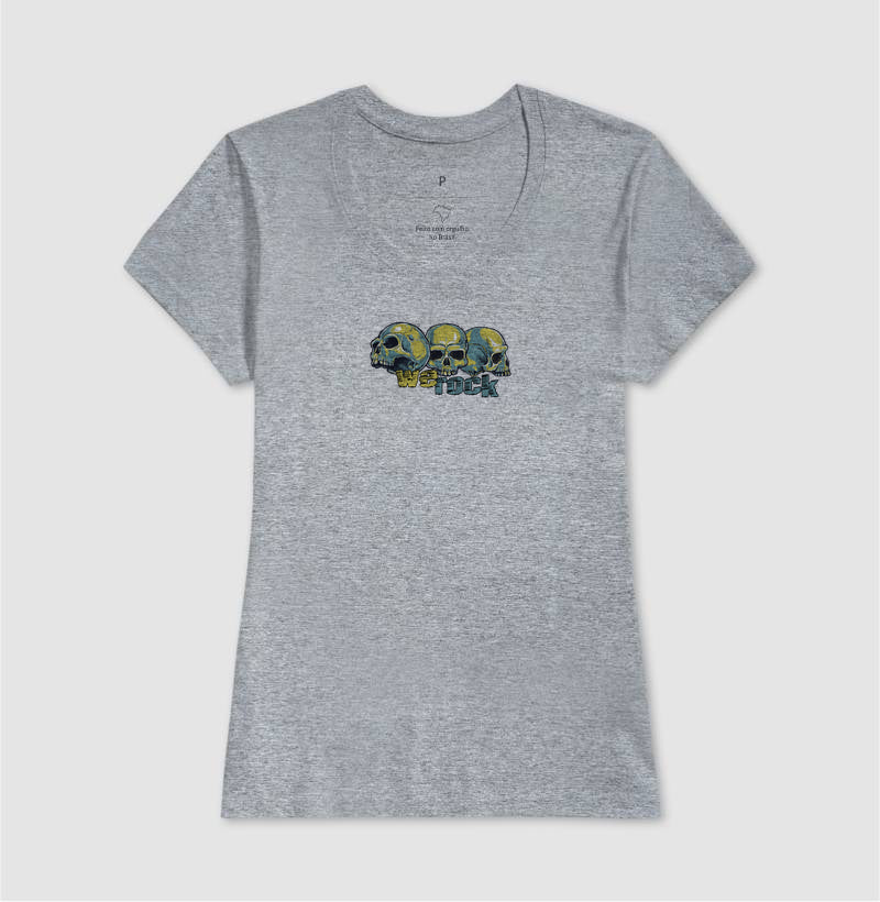 camiseta werock face skulls feminina