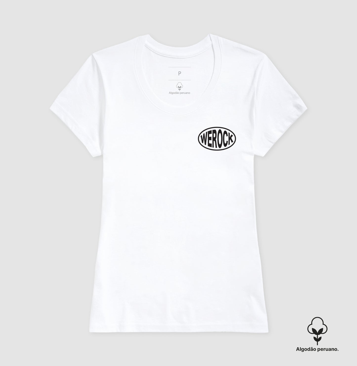 camiseta algodão peruano werock oval feminina