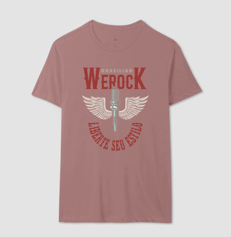 camiseta werock motorcycle wings masculina
